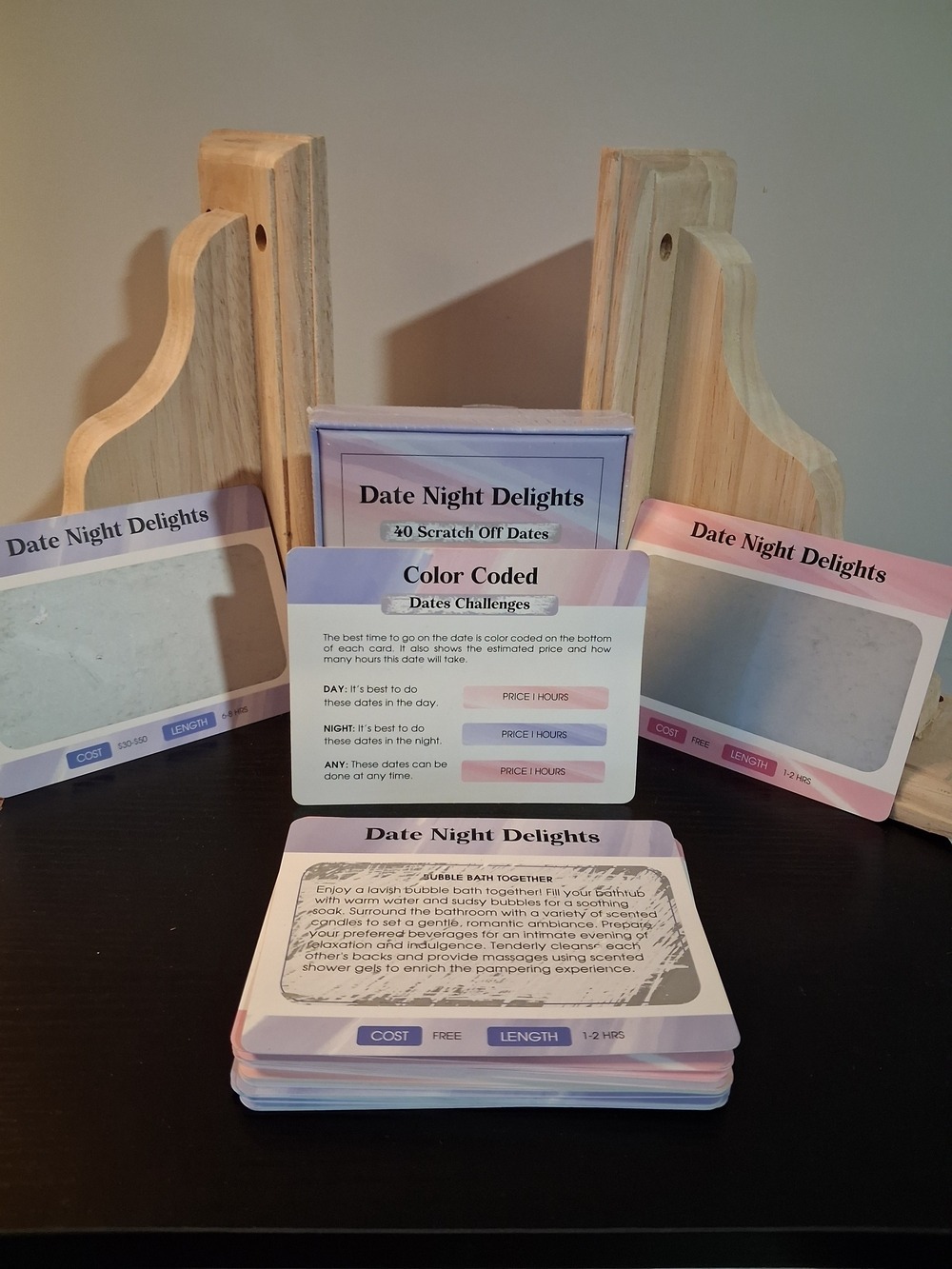 (2) Date Night Delights Scratch-Off Date Cards - Pastel Rainbow